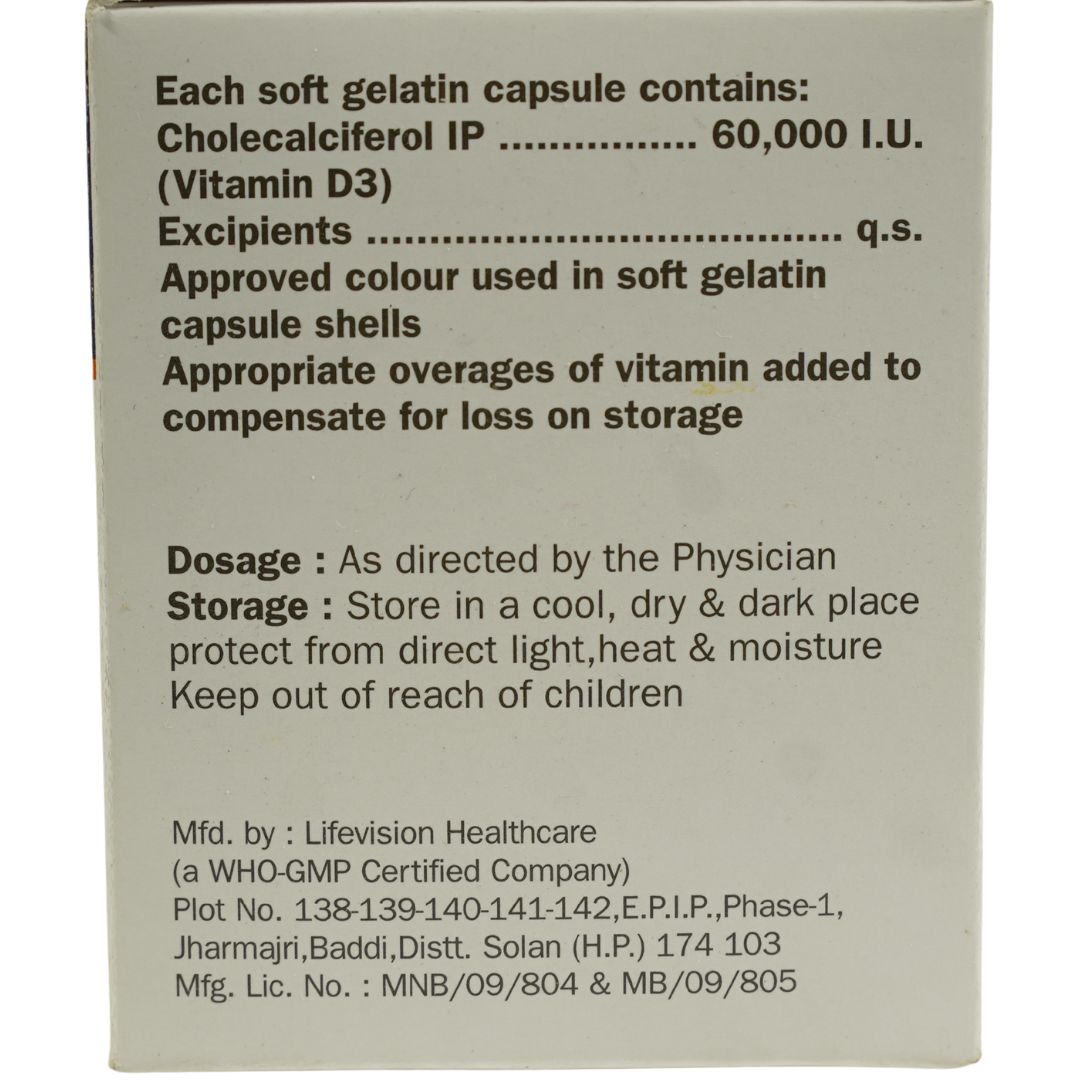 CelD3 Vitamin D3 Capsules | Cholecalciferol 60,000 IU | 12 Softgel Capsules