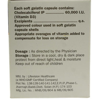 CelD3 Vitamin D3 Capsules | Cholecalciferol 60,000 IU | 12 Softgel Capsules
