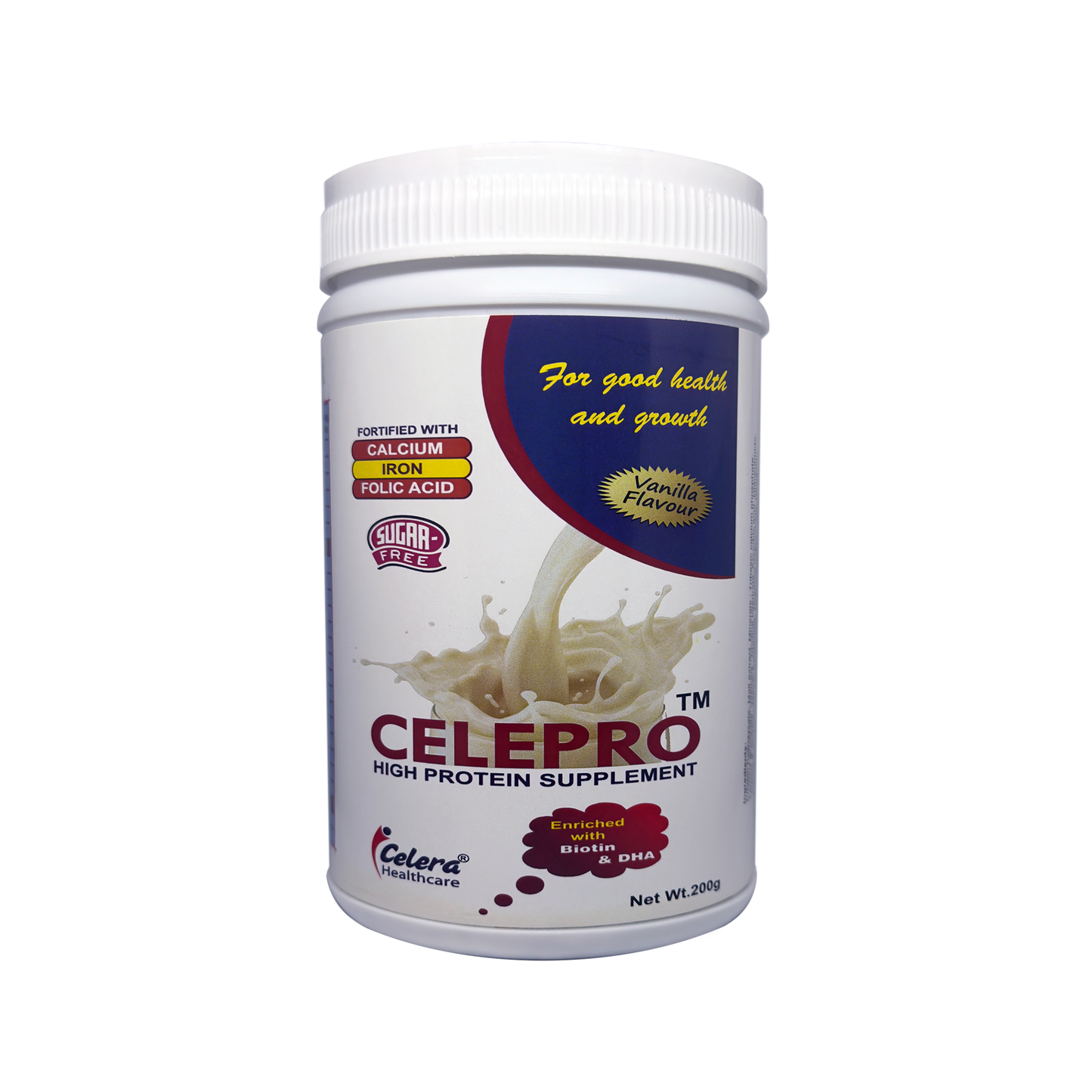 CELEPRO™ – Advanced Protein & Multivitamin Supplement with Biotin, DHA, Calcium & Iron | 200 Gms