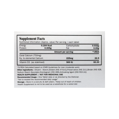 C CAL-XT – Coral Calcium & Vitamin D3 Tablets for Pregnancy, Lactation & Bone Health