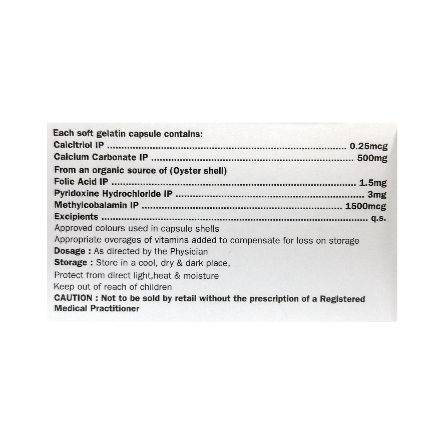 C Cal-Forte® – Advanced Bone Health Supplement with Calcitriol, Calcium, Vitamin B6, Methylcobalamin & Folic Acid